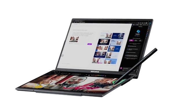 华硕新款Zenbook DUO双屏笔记本亮相：双14英寸屏幕、120Hz高刷